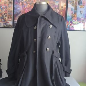 Apt. 9 Black Double-Breasted Women's Trench Coat
